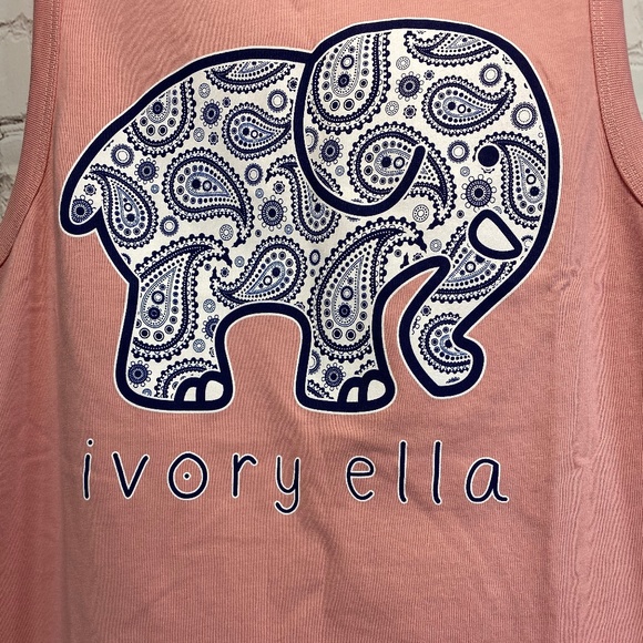 NWOT Ivory Ella Woman's Pink Sleeveless top Paisley Elephant sz XS - Picture 3 of 3